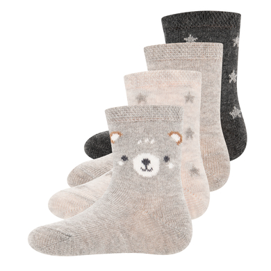 Ewers Lot de 4 chaussettes Ours/étoiles