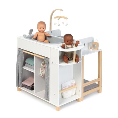 MUSTERKIND ® Doll center Viola vit/natur/grå