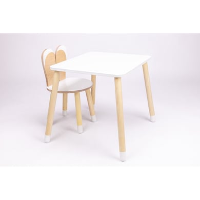 Levně Family-SCL Stůl a židle Bunny bílá/příroda
