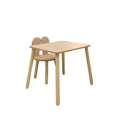 Family-SCL Table et chaise enfant Bunny bois naturel non traité 60 cm