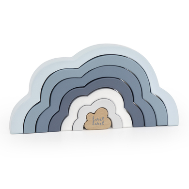Label - Rainbow Puzzle Cloud - Bleu