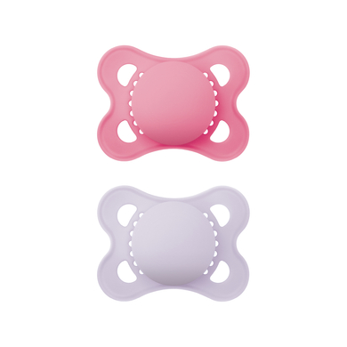 MAM Sucette Original Pure silicone 0-6 mois, rose/violet, lot de 2