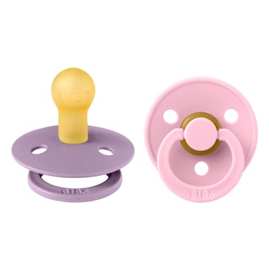 BIBS® Sucettes Colour Baby Pink/Lavender 0-6 mois, 2 pcs.
