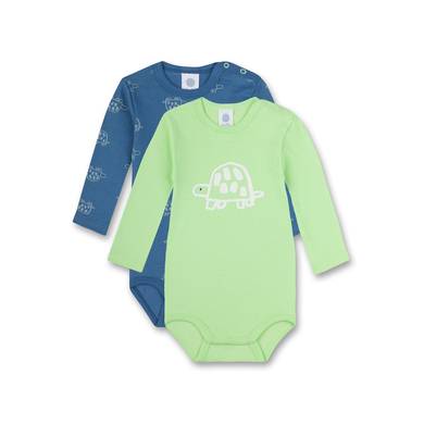 Sanetta Bodysuit Twin Pack S child paddan ljusgrön/blå