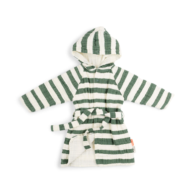 Image of Done by Deer Accappatoio in mussola Stripes Verde