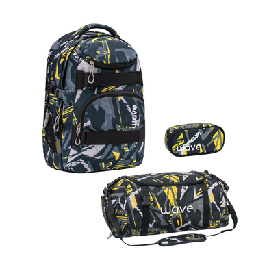 WAVE Rucksack Infinity Set 3 teilig Yellow Graffiti  - Onlineshop Babymarkt