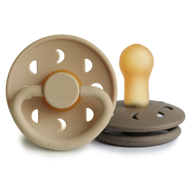 FRIGG Sucette Moon Phase Croissant/Portobello PP 6-18 mois lot de 2