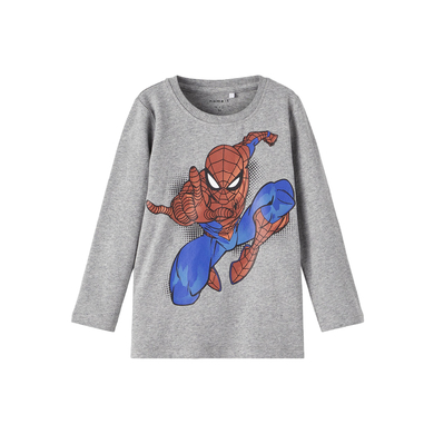 name it Långärmad skjorta Spider man Nmmoktav Grey Melange