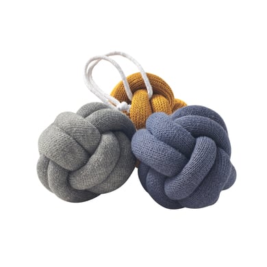 nordic coast company baby gym knot set azul-gris-amarillo curry