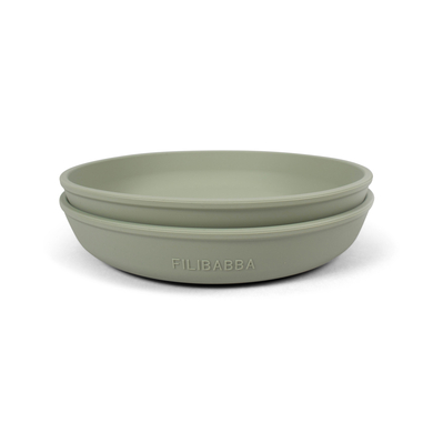 Filibabba Assiette en silicone pack de 2 - Vert