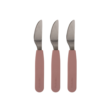 Filibabba Pack de 3 couteaux en silicone - Rose
