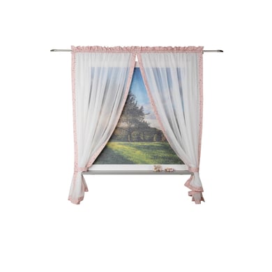 Be Be Be 's Collection Curtain Loop Scarf 2 st 3D Butterfly Pink 100x170 cm