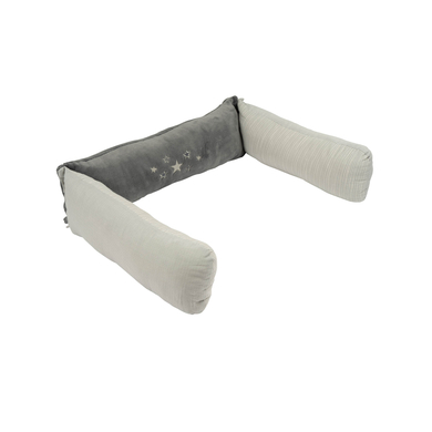 BeBes Collection Tour de lit bébé étoiles gris 3 pièces 190 cm