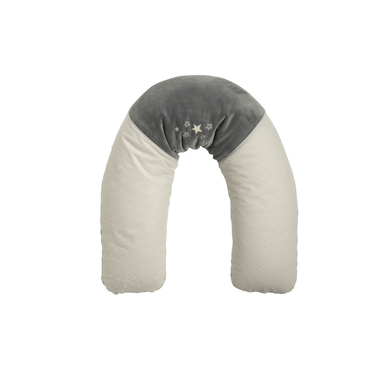 BeBes Collection Coussin d'allaitement et housse étoiles gris