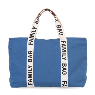 Image of CHILDHOME Borsa famiglia in tela firmata indigo059