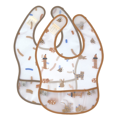 Image of Lässig Bavaglino lavabile con tasca raccoglipappa 2 pz, Little Mateys Royal Blue059