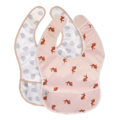 Lässig Bavoir bébé scratch récupérateur Little Forest lapin lot de 2