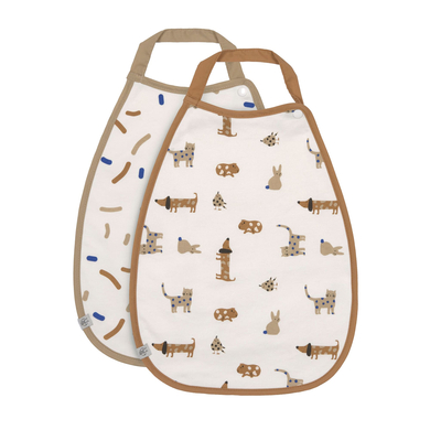 LÄSSIG Bavoir bébé Little Mateys bleu royal très grand lot de 2