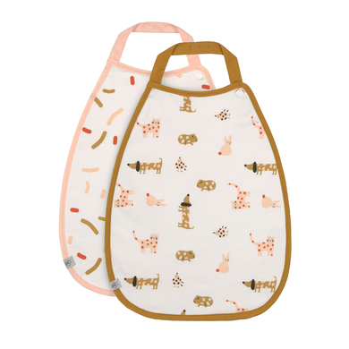 LÄSSIG Bavoir bébé Little Mateys Spicey orange très grand lot de 2