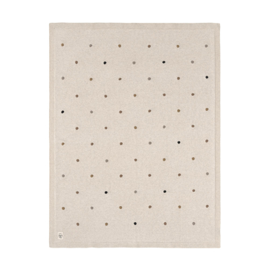 LÄSSIG Plaid enfant mailles pois nature 80x100 cm
