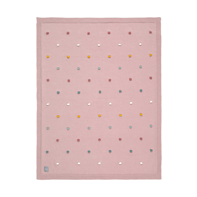 Image of LÄSSIG Coperta per neonati lavorata a maglia Dots dusky pink 80 x 100 cm