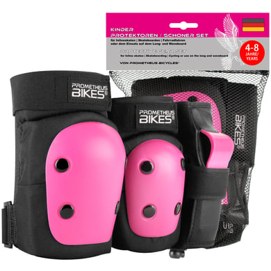 prometheus bicycles  juego de almohadillas protectoras 6 en 1 rosa