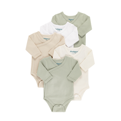 Bilde av Kindsgard Wrap-around Body Trunder 5-pakning Med Lange Ermer Beige