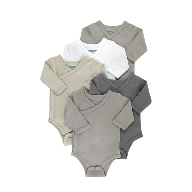 Image of kindsgard Body incrociato a manica lunga, 5 pezzi, grigio059