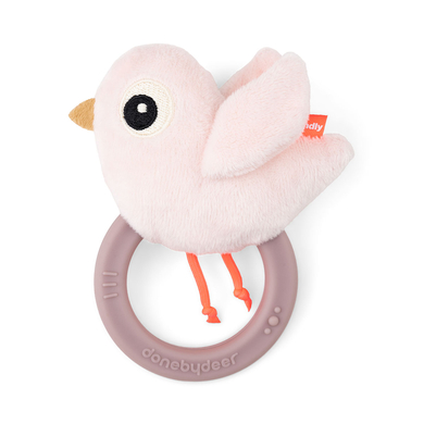 Done by Deer ™ Rattle med bitring Birdee Pink