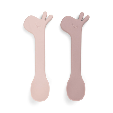 Done by Deer™ Cuillères enfant silicone Lalee rose lot de 2