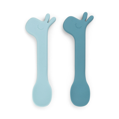 Done by Deer™ Cuillère enfant Lalee silicone bleu lot de 2