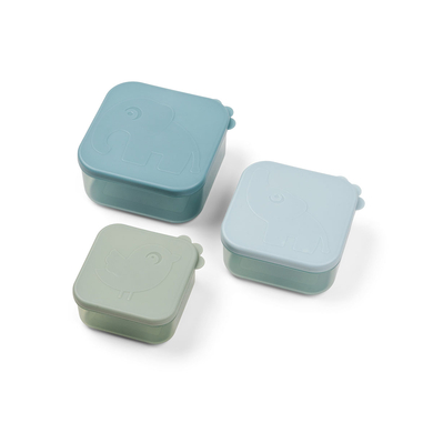 Done by Deer™ Boîte à goûter enfant Deer friends PP bleu lot de 3