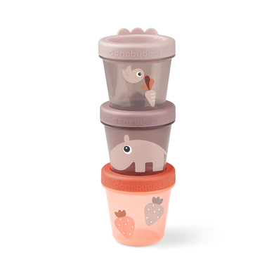 Done by Deer™ Boîte à goûter enfant Ozzo PP rose lot de 3
