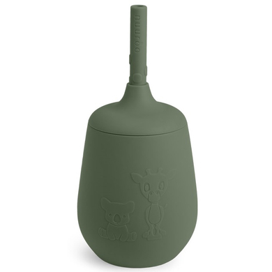 nuuroo Tasse enfant paille Adita silicone Dusty Green 230 ml