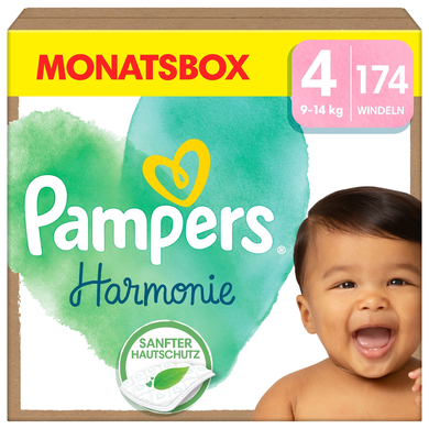 Pampers Couches Harmonie taille 4 9-14 kg pack mensuel 1x174 pièces