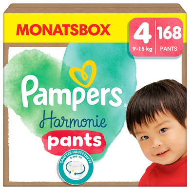 Pampers Harmonie Pants Taglia 4, 9-15 kg, confezione mensile da 168 pannolini