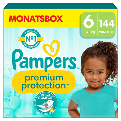 Image of Pampers Premium Protection , maat 6 Extra Large , 13kg+, maandbox (1x 144 luiers 
