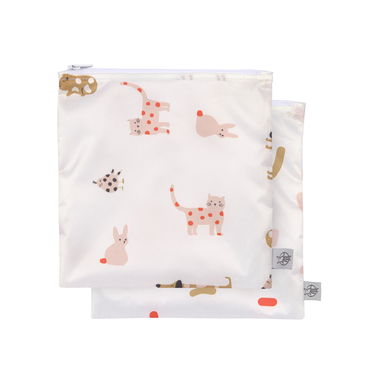 LÄSSIG Sachet petit-déjeuner réutilisable Little Mateys orange vif lot de 2