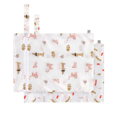 LÄSSIG Sac pour couches/linge sale Little Mateys orange vif lot de 2