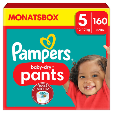 Image of Pampers Baby-Dry Pants, maat 5 Junior , 12-17kg, maandbox (1 x 160 luiers) 