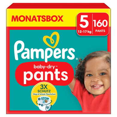 Pampers Baby-Dry Pants, storlek 5 Junior , 12-17kg, månadsförpackning (1 x 160 blöjor)