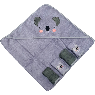 Image of Hütte Set regalo con Asciugamano con cappuccio, 5 pezzi, grigio