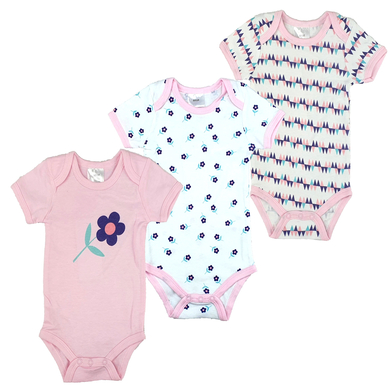 Hütte Body bébé manches courtes rose lot de 3