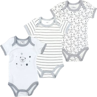 Hütte Body bébé manches courtes gris lot de 3