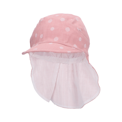 Sterntaler Casquette à visière avec protection de nuque points rose tendre