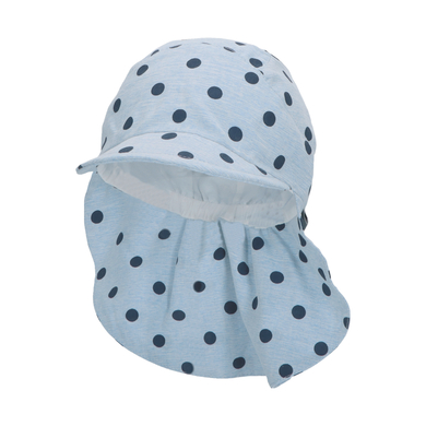 Bilde av Sterntaler Peaked Caps Med Nakkebeskyttelse Prikker Himmelblå