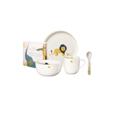 ASA Selection Set de vaisselle pour enfants 5 pièces lion blanc brillant