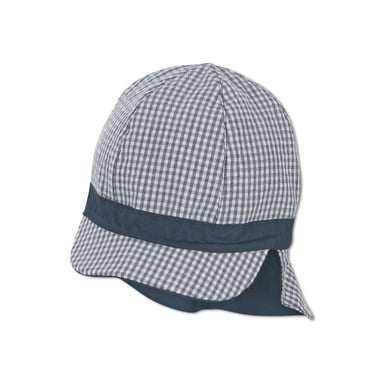 Sterntaler Casquette réversible Vichy/Uni marine