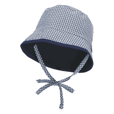 Sterntaler Chapeau de pêcheur réversible à carreaux vichy marine