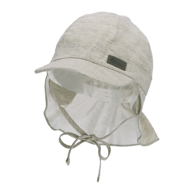 Sterntaler Casquette à visière avec protège-nuque milleraies vert foncé 43 cm